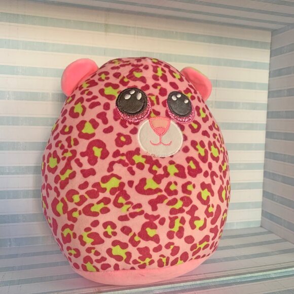 Ty Squish A Boo Lainey the Pink Leopard Plush Stuffed Animal 9.5" - Picture 2 of 7